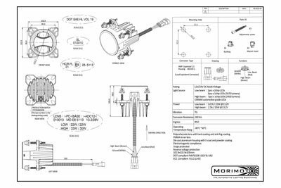 Sealed3 Beam (90mm/Low Beam) <br> Universal