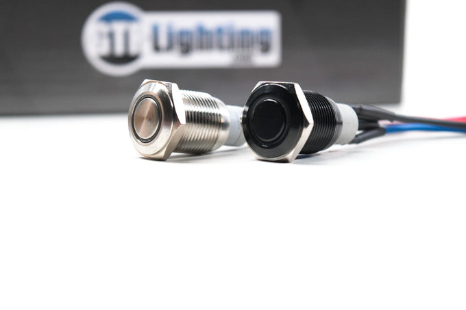 White LED Halo Switch <br> Universal,Black / Latching