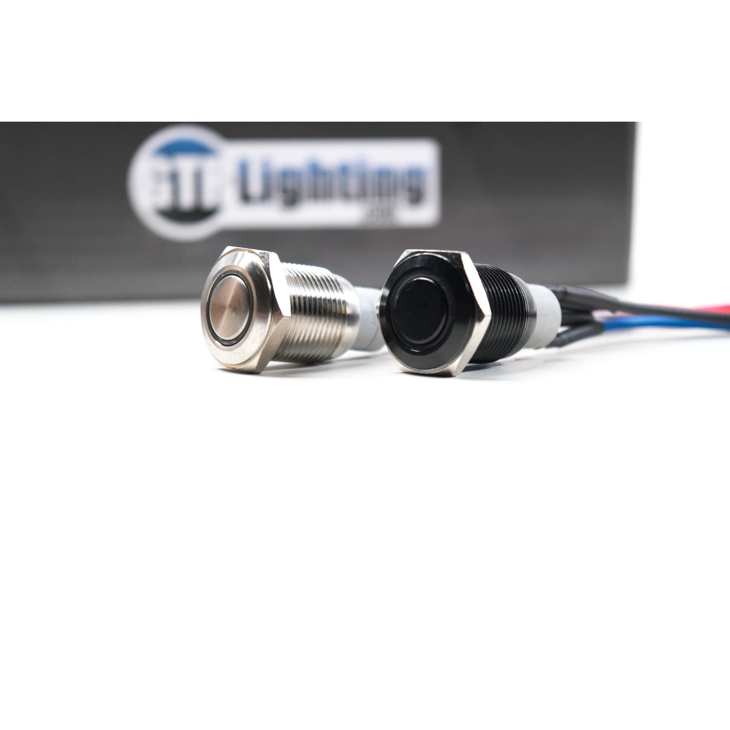 Red LED Halo Switch <br> Universal,Stainless / Momentary
