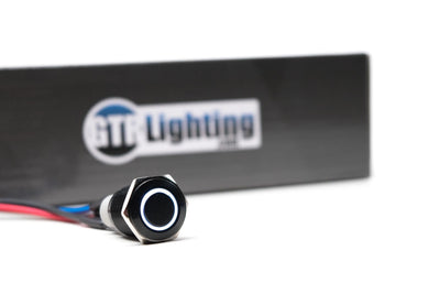 Blue LED Halo Switch <br> Universal,Black / Latching