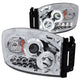 Chrome LED Halo Projector Headlights <br> 06-08 Dodge Ram 1500