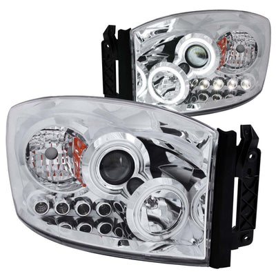 Chrome LED Halo Projector Headlights <br> 06-08 Dodge Ram 1500