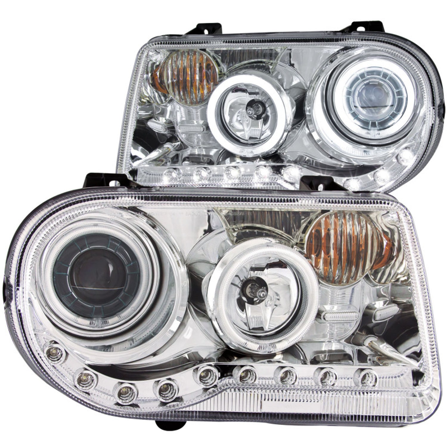 Chrome G2 LED Halo Projector Headlights <br> 05-10 Chrysler 300C
