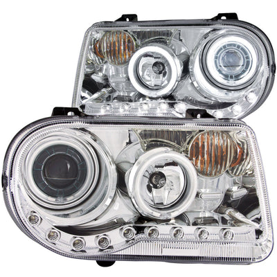 Chrome G2 LED Halo Projector Headlights <br> 05-10 Chrysler 300C