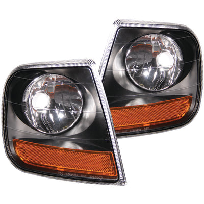Black Corner Lights w/Amber Reflector <br> 97-03 Ford F-150, Expedition
