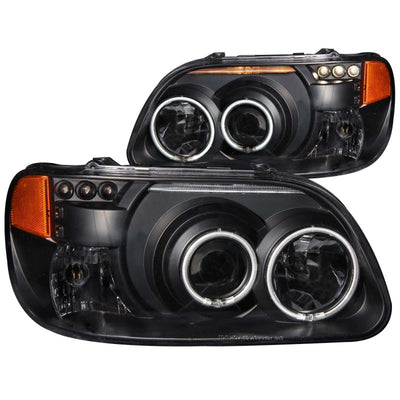 Black LED Halo Projector Headlights <br> 95-01 Ford Explorer
