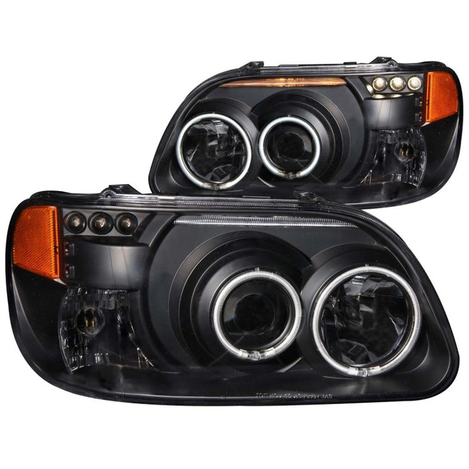 Black LED Halo Projector Headlights <br> 95-01 Ford Explorer