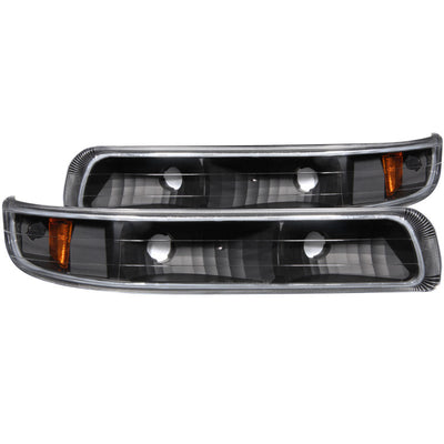 Black Parking Lights w/Amber Reflector<br> 99-02 Chevy Silverado 1500, 2500, 3500, Suburban