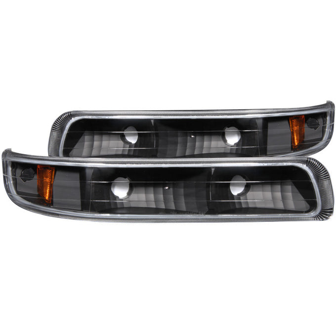 Black Parking Lights w/Amber Reflector<br> 99-02 Chevy Silverado 1500, 2500, 3500, Suburban