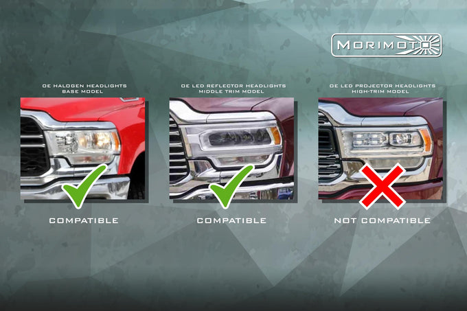 XB LED Headlights (Pair/ASM) <br>19-24 Dodge Ram HD
