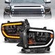 Black Housing LED Switchback Crystal Headlights <br> 14-21 Toyota Tundra