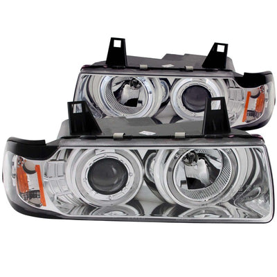 Chrome G2 LED Halo Projector Headlights <br> 92-98 BMW 3 Series E36