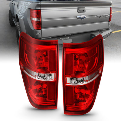 Red/Clear Euro Style Taillight <br> 09-14 Ford F-150