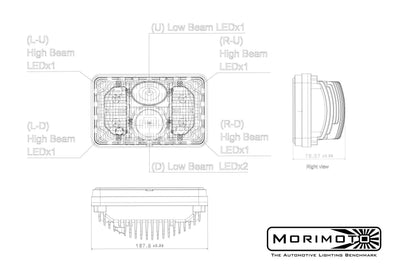 Sealed4 BI-LED Headlight <br>4X6 Size