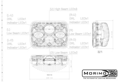 Sealed5 BI-LED Headlight <br>5x7 Size