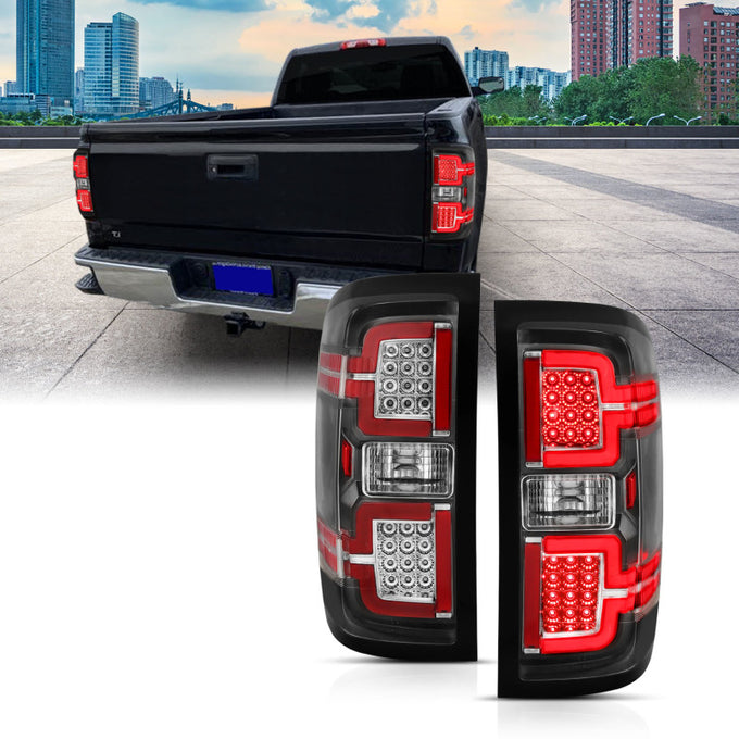 Black LED Taillights <br> 14-18 Chevy Silverado 1500 2500 3500 HD