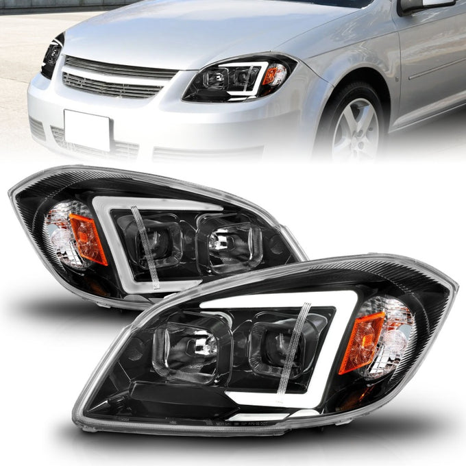 Black Housing LED Sequential Projector Headlights <br> 05-10 Chevy Cobalt/07-10 Pontiac G5