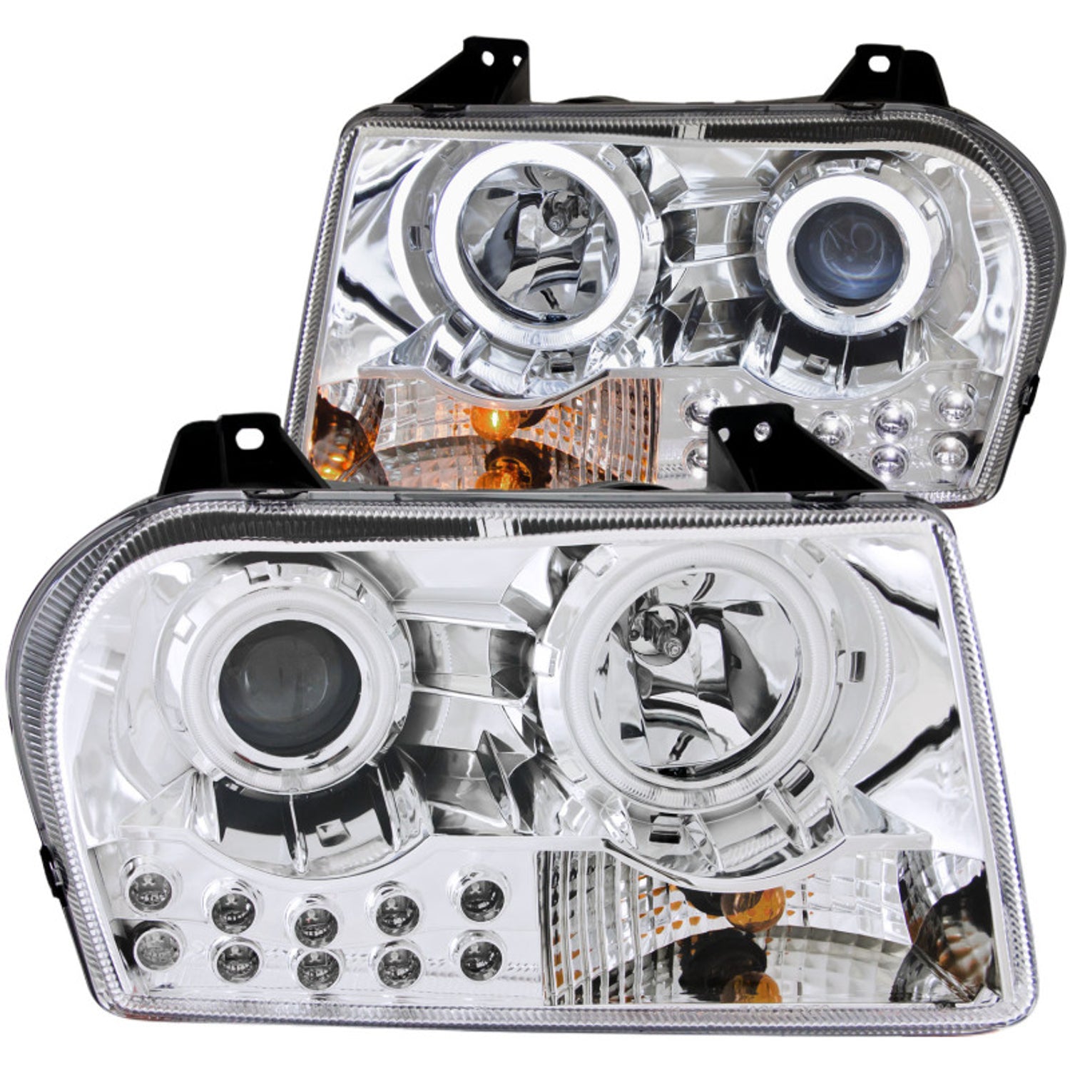 Chrome LED Halo Projector Headlights<br> 05-10 Chrysler 300