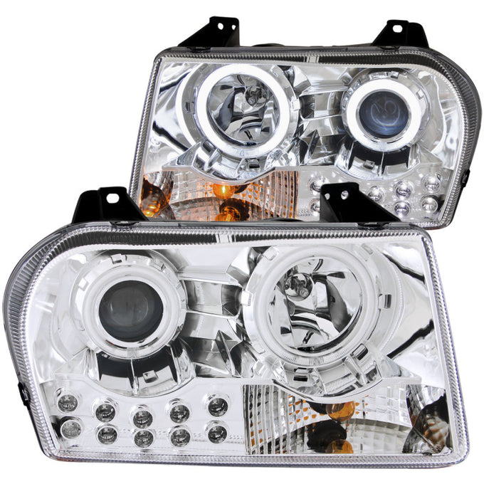 Chrome LED Halo Projector Headlights<br> 05-10 Chrysler 300