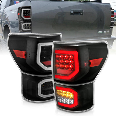Black Housing LED Taillights Plank Style <br> 07-13 Toyota Tundra