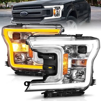 Chrome Switchback Projector Headlight Plank Style <br> 18-20 Ford F-150