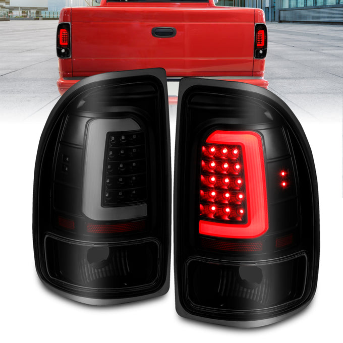 Black Housing Smoke Lens LED Taillights <br> 97-04 Dodge Dakota