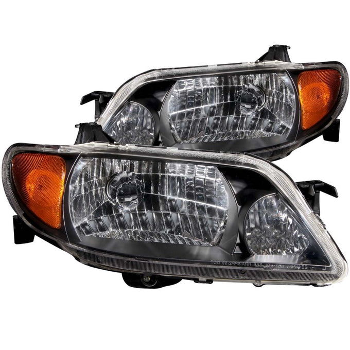 Black Crystal Headlights <br> 01-03 Mazda Protege