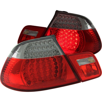 4pc Red Clear LED Taillights <br> 00-03 BMW 3 Series E46