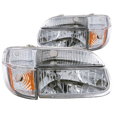 2pc Chrome Crystal Headlights w/Corner Lights <br>95-01 Ford Explorer