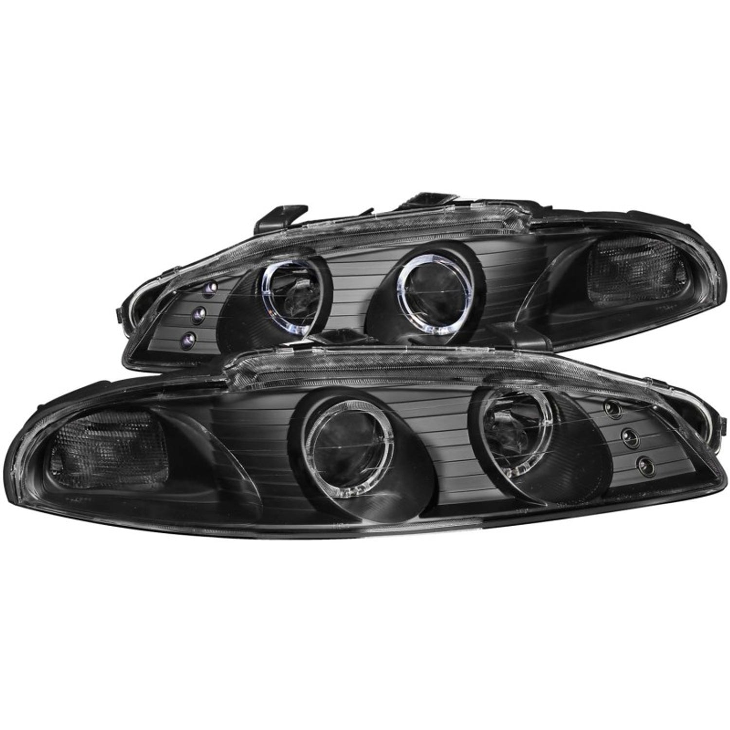Black G2 LED Halo Projector Headlights <br> 97-99 Mitsubishi Eclipse
