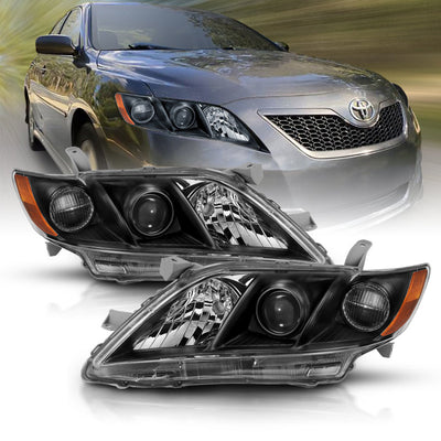 Black Amber Projector Headlights <br> 07-09 Toyota Camry