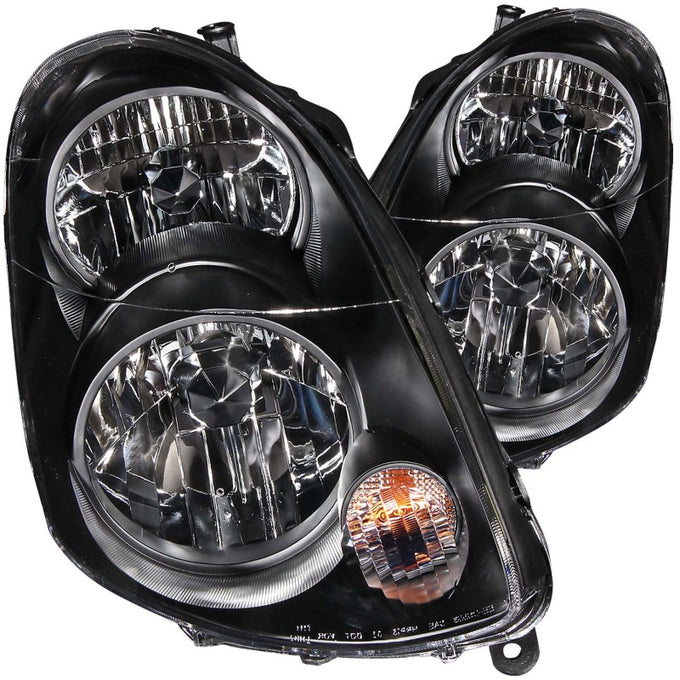 Black Crystal Headlights <br> 03-04 Infiniti G35