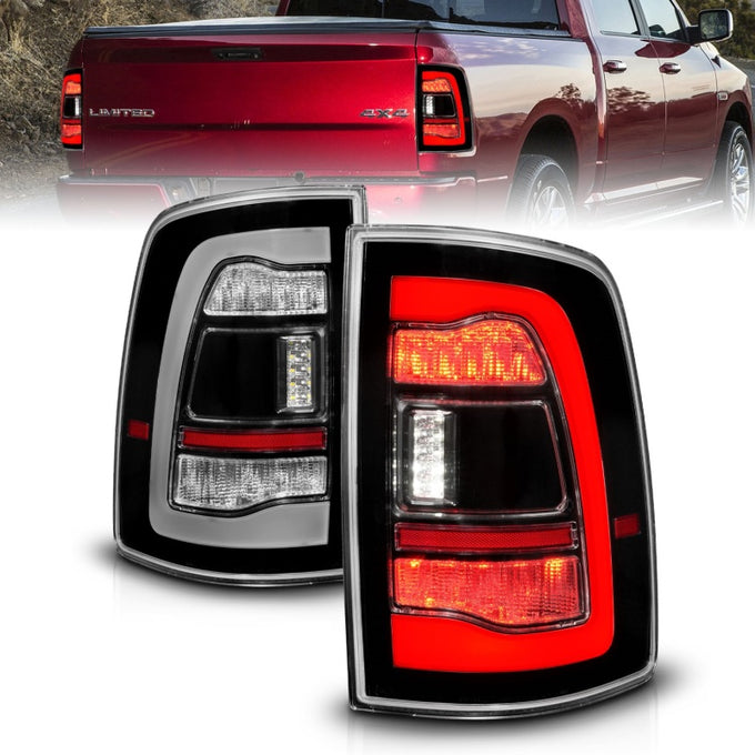 Black Housing Sequential LED Taillights <br> 09-18 Dodge Ram 1500 2500 3500