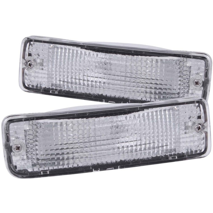 Chrome Parking Lights w/Amber Reflector<br> 89-95 Toyota Pickup, 90-91 4Runner
