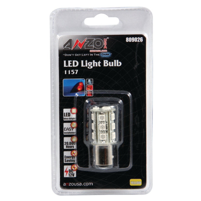 LED Bulbs 1157 Amber-18 LEDs 1 3/4in Tall<br> Universal