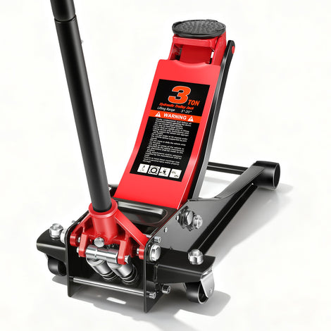Dual Piston Pump 6000LBS Hydraulic Floor Jack<br>Large Steel Casters and 360-Degree Swivel Casters