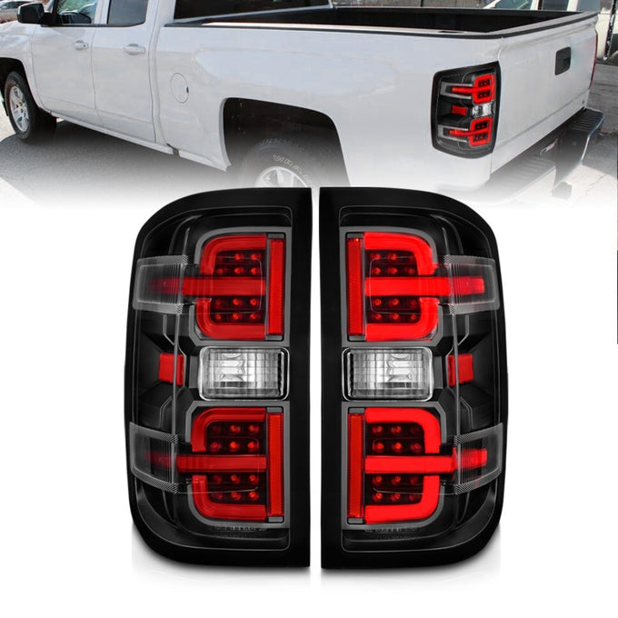 Black Housing LED Tail Lights <br> 15-19 Chevy Silverado 2500HD/3500HD