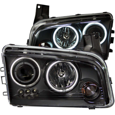 Chrome LED Halo Projector Headlights <br> 06-10 Dodge Charger
