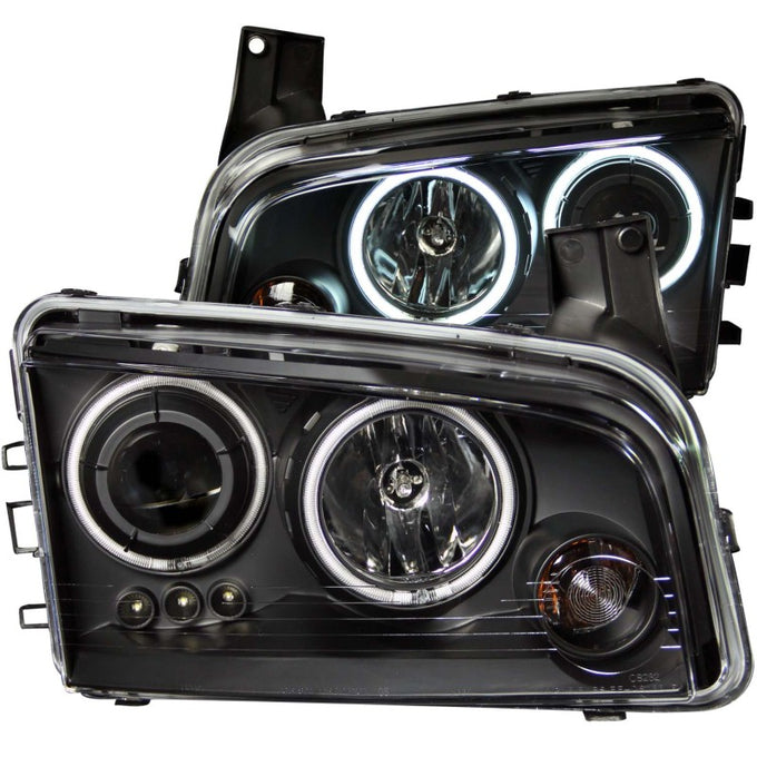 Chrome LED Halo Projector Headlights <br> 06-10 Dodge Charger
