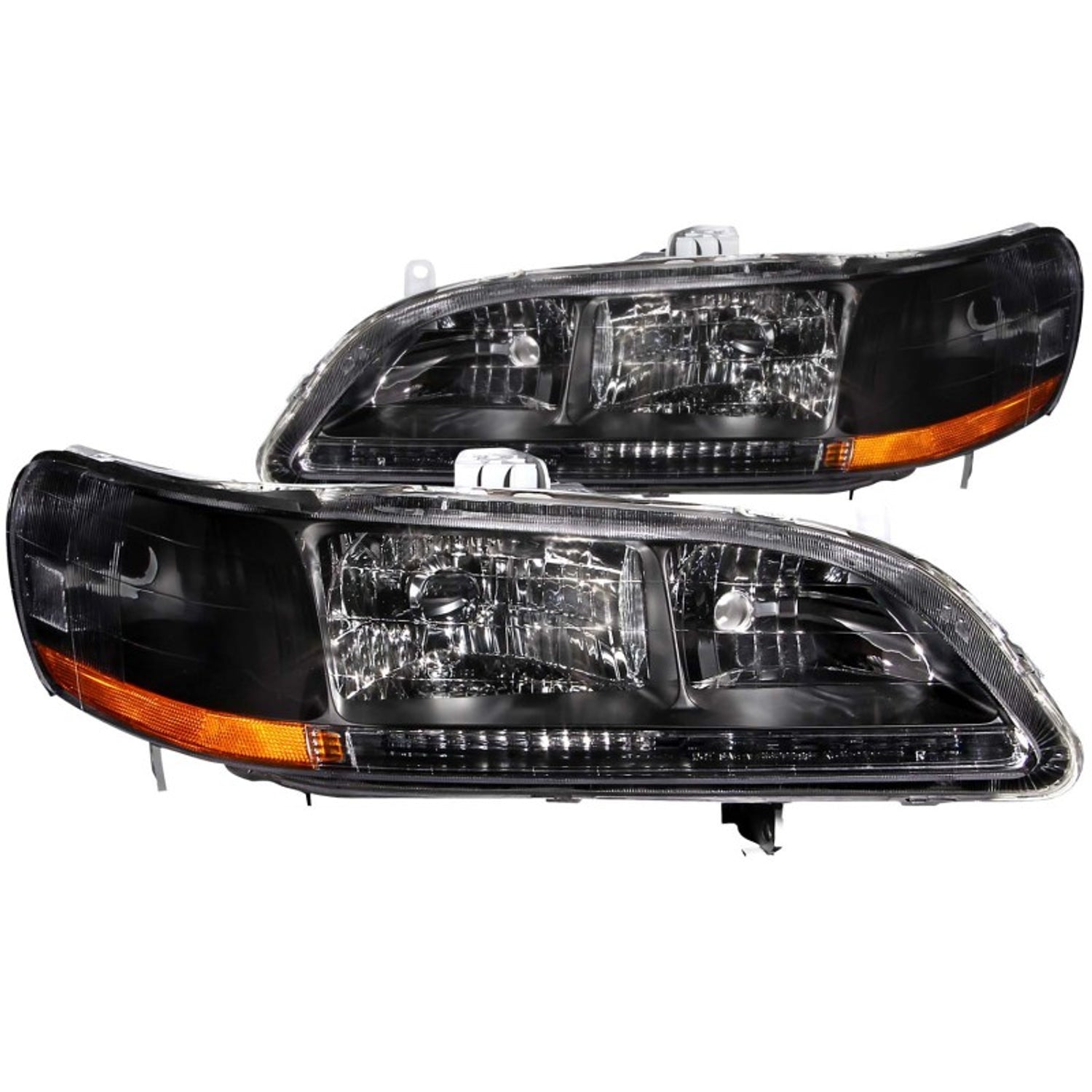 Black Crystal Headlights <br> 98-02 Honda Accord