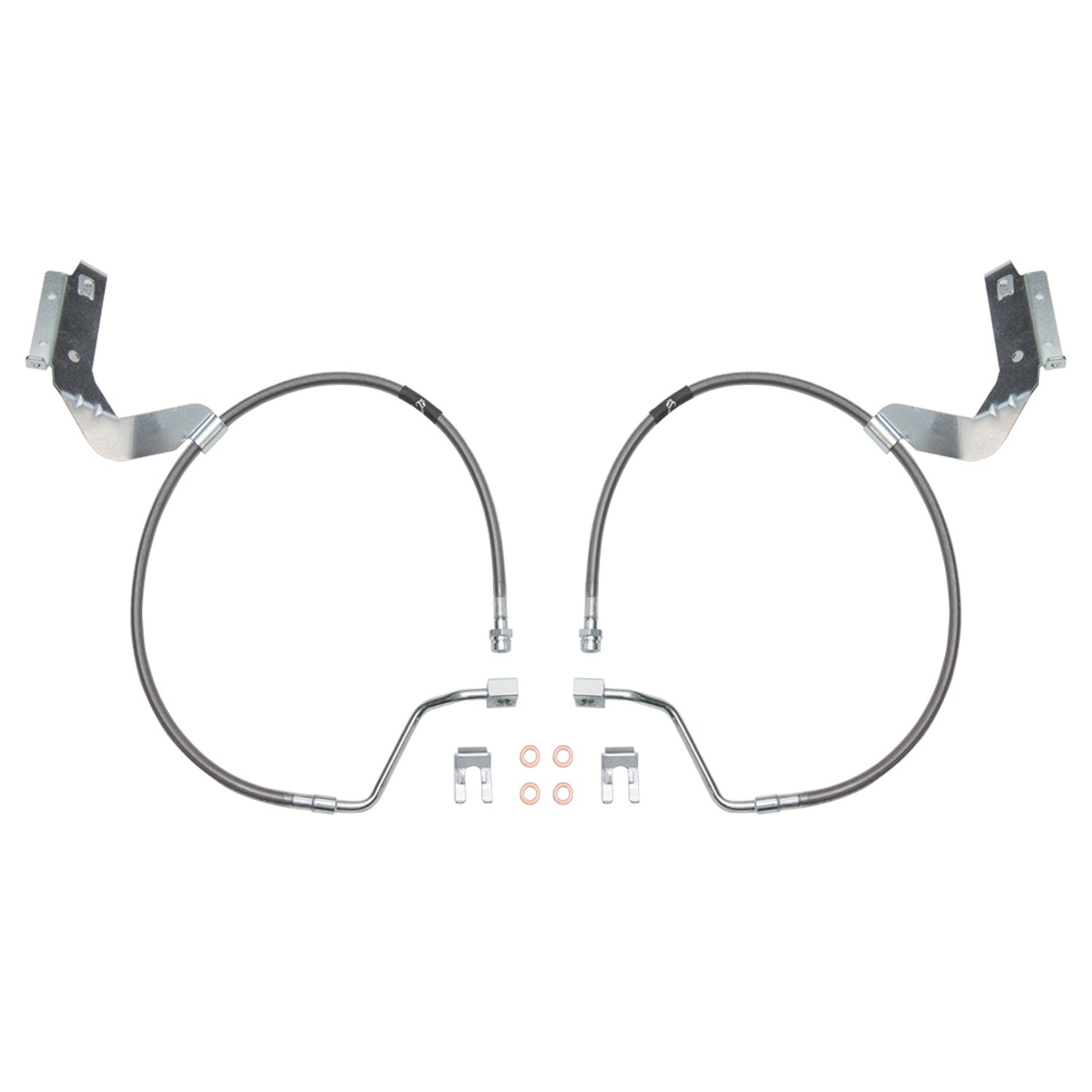 Front 2.5in Extended SS Brake Line Kit <br> 2017-2025 Ford F-250 F-350 Super Duty