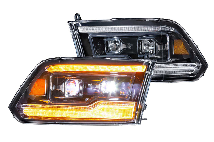 XB LED Headlights (Pair/Amber DRL) <br>09-18 Dodge Ram