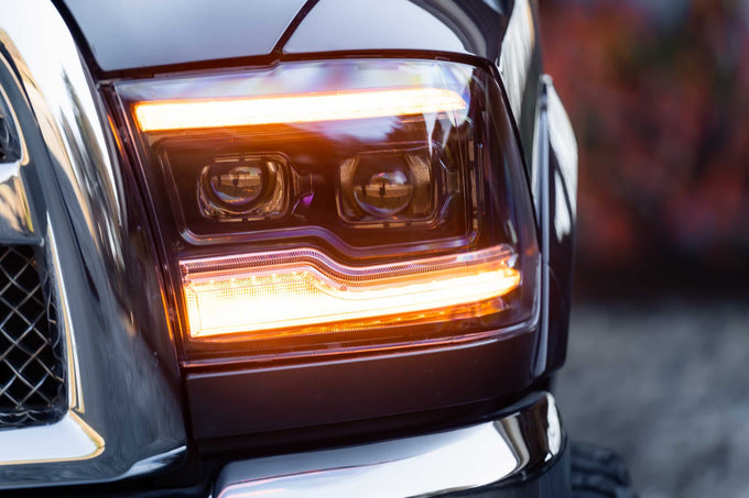 XB LED Headlights (Pair/Amber DRL) <br>09-18 Dodge Ram