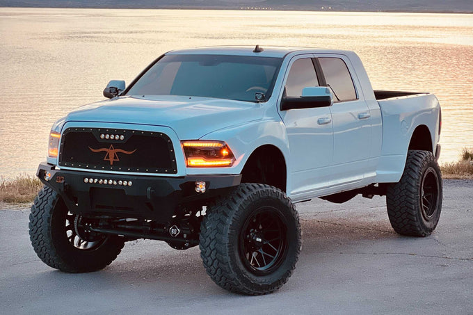 XB LED Headlights (Pair/Amber DRL) <br>09-18 Dodge Ram
