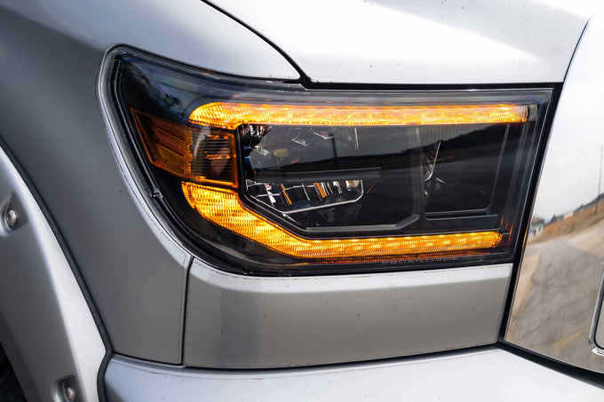 XB LED Headlights (Pair/ASM/Amber DRL) <br>07-13 Toyota Tundra