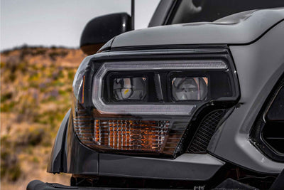 XB Hybrid LED Headlights (Pair/ASM/Amber DRL) <br>12-15 Toyota Tacoma