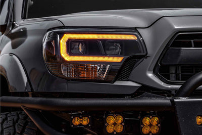 XB Hybrid LED Headlights (Pair/ASM/Amber DRL) <br>12-15 Toyota Tacoma