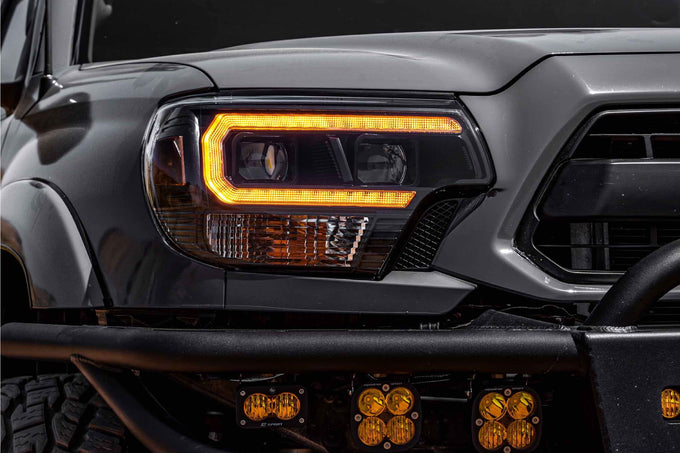 XB Hybrid LED Headlights (Pair/ASM/Amber DRL) <br>12-15 Toyota Tacoma