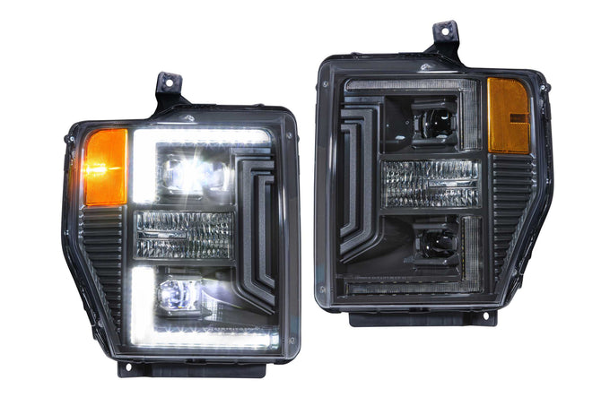 XB Hybrid LED Headlights (Pair/ASM) <br>08-10 Ford Super Duty