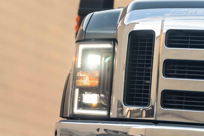XB Hybrid LED Headlights (Pair/ASM) <br>08-10 Ford Super Duty